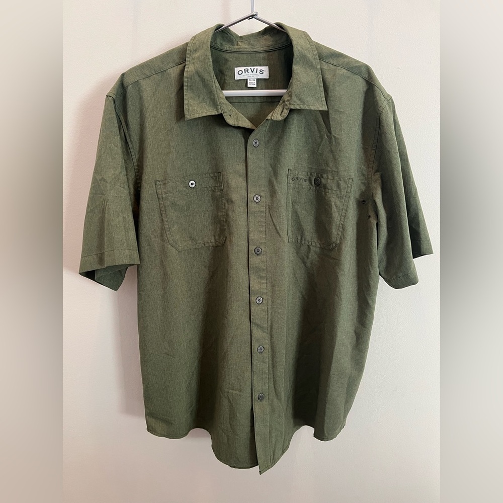 Orvis Men's Olive Casual Button Down Shirt Size XL